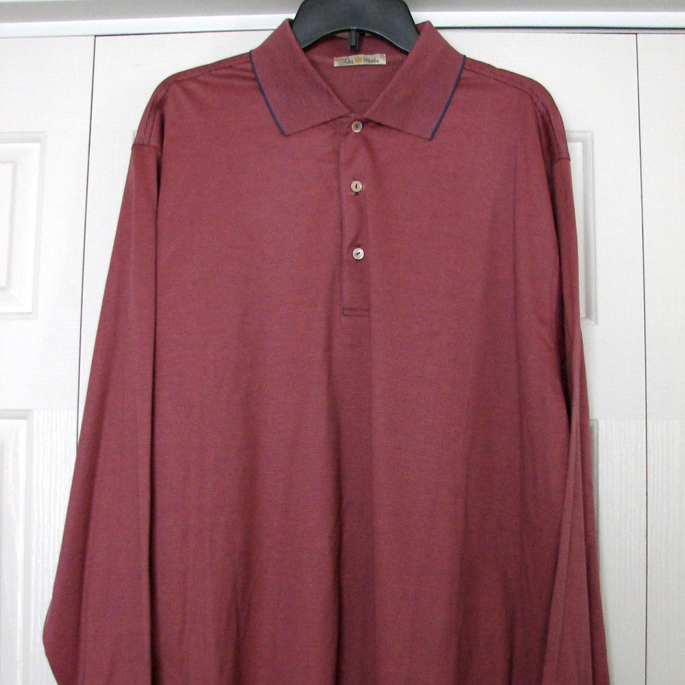 men's Peter Millar LS polo L striped